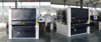 Machine de ponçage et de polissage industrielle automatique robuste pour métaux, avec plateau tournant pour le meulage et l'ébavurage des tôles, moteur de finition de surface