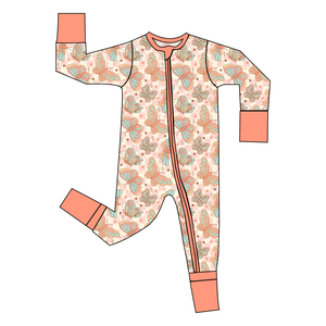 Vêtements pour bébés en bambou en gros, pyjamas pour enfants joyeux et originaux en bambou, pyjama à fermeture éclair bidirectionnelle à manches longues, pyjama en bambou pour bébé - Product Image 6