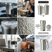 Mug à café en titane 12oz, double paroi, isolé sous vide, léger, pour les voyages, le bureau, approuvé par la FDA, sans BPA, anti-fuite, support ODM