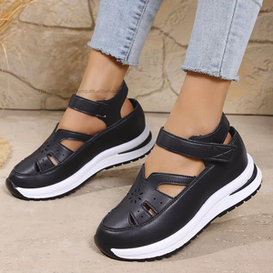 Women Summer <b>Wedge</b> <b>Sandals</b> New Thick Sole Closed-Toe <b>Sandals</b> Hollow Breathable <b>Platform</b> - Product Image 1
