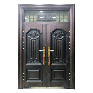 Porta di Sicurezza in Acciaio a <span class=keywords><strong>Due</strong></span> <span class=keywords><strong>Ante</strong></span> per Ingresso Principale di Lusso - Product Image 1