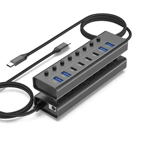 Concentrador USB 9 en 1 de alta calidad, precio asequible, transferencia de datos, carga rápida, tableta, portátil, estación de acoplamiento para MacBook, portátil, PC