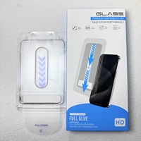 Verre trempé sérigraphié haute définition anti-espionnage, anti-reflet, anti-poussière, avec positionnement précis pour iPhone Duo