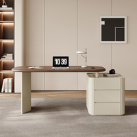 Bureau Classique pour Ordinateur, Meuble de Travail pour Appartement, Poste de Travail pour Employés, Table de Maquillage en MDF avec Tiroir pour Chambre à Coucher