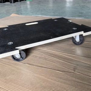 Chariot à roulettes 4 roues robuste, chariot à plateforme en bois connectable, capacité de charge de 441 lb, transpalette en bois, déplaceur de meubles en bois - Product Image 1