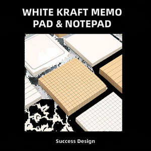 Personalizzabile semplice materiale Kraft bianco autoadesivo blocco note note adesive Planner per scuola e ufficio cancelleria - Product Image 2