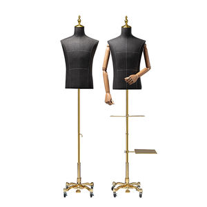 Hochwertige Männliche Schaufensterpuppe auf Universalrädern, Halbkörper-Modellständer für Anzüge und Kleider, Requisite für Bekleidungsgeschäfte, Schaufensterdekoration - Product Image 5