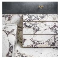 Bassin en marbre naturel Pierre Vanité Salle de bain Cabinet Bol Bain Vanités Lavabos Viola Violet Hôtel Calacatta Viola Cabinet