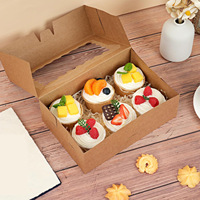 Boîtes à pâtisserie avec fenêtre transparente festonnée, 9"X6"X3", boîtes à biscuits, boîtes à friandises auto-ouvrantes pour tartes, muffins, beignets et pâtisseries