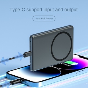 אולטרה דק <span class=keywords><strong>5000Mah</strong></span> סגסוגת אלומיניום סגסוגת אלומיניום בנק חשמל מגנטי 20wpd טעינה מהירה - Product Image 4