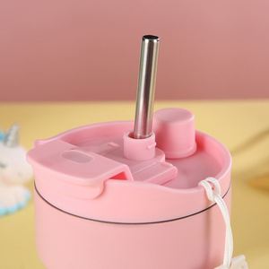 14oz Double Drinking Stainless Steel Vacuum Insulated <b>Cup</b> with Portable Rope Retractable Straw Magnetic Lid Gift Tumbler - Product Image 5