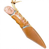 Étui de protection en cuir véritable pour couteau de jardin portable pour enfants, avec protège-main intégré