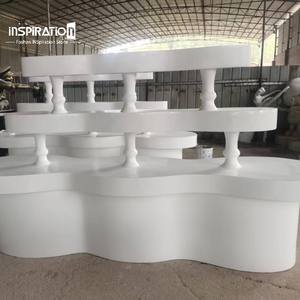 Comptoir d'accueil en FRP pour théâtre, avec <span class=keywords><strong>niche</strong></span> d'exposition de costumes et porte-rouleau de billets - Product Image 3