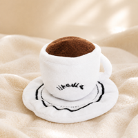 Jouet interactif pour chien en forme de tasse à café, peluche douce, sonore (BB), à mâcher, pour petits chiens et chiots