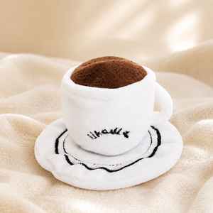 Juguete para Perros con Sonido <span class=keywords><strong>de</strong></span> Taza <span class=keywords><strong>de</strong></span> Café, Peluche Suave con Sonido BB, Juguete Interactivo para Masticar y Transportar para Perros Pequeños y Cachorros - Product Image 1