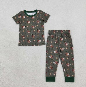Mallard Duck Pattern <b>Toddler</b> Pajama Set Soft Fabric Kids Night Outfit With Minky Dot Baby <b>Blanket</b> - Product Image 2
