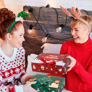 Cajas <span class=keywords><strong>de</strong></span> Regalo Navideñas con Tapas y Cinta, Cajas para Regalos, Cajas Decorativas Reutilizables para Fiestas <span class=keywords><strong>de</strong></span> Navidad - Product Image 2