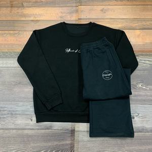 Haute Qualité 310Gsm Coton Sweat Confortable Chaud Col Côtelé Goutte Épaule Pull Automne Imprimer Lâche Doux Brodé - Product Image 1