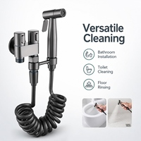 Kit de pulvérisateur de bidet commercial, ensemble de douche WC portatif couleur bronze avec valve en laiton pour hôtels et appartements
