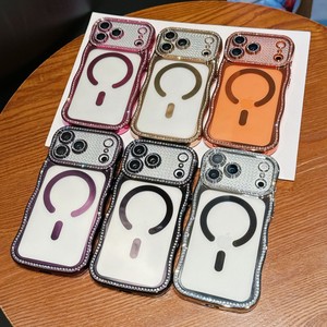 Funda magnética transparente con diseño de ondas y diamantes para iPhone 17 Pro Max, 16 Plus, 15, 14 - Product Image 6