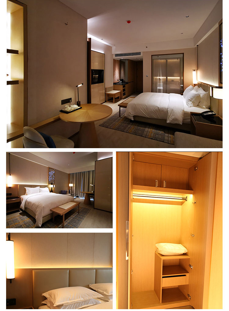 Best-Selling Top Quality Hotel Furniture 4 Star Wood Veneer Hotel Room Suite Bedroom