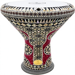 Gawharet El Fan, Tambor Darbuka Doumbek de 17.5 Pulgadas, Color Rojo Sunburst Pearl, Dumbek Tabla, Percusión Egipcia - Product Image 1