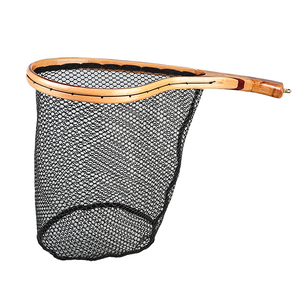 35Cm 144G 25*17*24.5Cm Màu Đen Bay Đánh Cá Hạ Cánh <span class=keywords><strong>Net</strong></span> Tay Cầm Bằng Gỗ Lưới Đánh Cá Màu Đen Nylon Lưới <span class=keywords><strong>Net</strong></span> Cho Nước Nông Câu Cá - Product Image 2