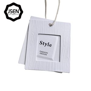 Embossed <b>Paper</b> Clothing Hang Tag Custom Brand Swing Tag for Fashion Garment Accessories - Product Image 2