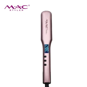 Женский модный розовый титановый плоский утюжок ЖК-дисплей для салона выпрямления волос Профессиональный стойкий выпрямитель для волос