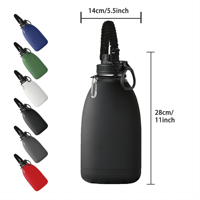 Gourde isotherme de voyage en acier inoxydable à double paroi de 60 oz/1,8 L avec corde, isolation sous vide, couvercle anti-fuite, maintien thermique 12-24h, sans BPA, pour l'eau