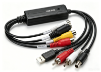Carte de capture vidéo RCA vers USB C Plug & Play améliorée pour la numérisation de VHS et magnétoscopes (NTSC/PAL)