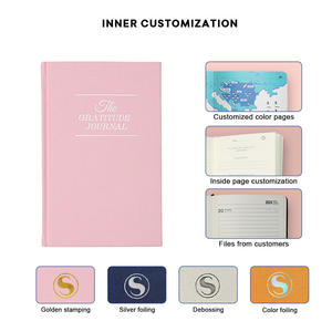 Couverture en tissu de lin à couverture rigide personnalisée A5 Carnets de notes de journaux de pleine conscience de gratitude d'amélioration de soi quotidienne - Product Image 3