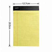 Bloc-notes classique jaune 309 x 127 mm ligné avec marge rouge pour notes de bureau, scolaires et professionnelles