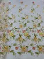 Tissu en dentelle à fleurs lourdes perlées, tulle, motif floral aquarelle, strass, en stock, livraison rapide, pour robe de mariée ou de soirée haute couture