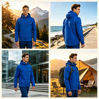 Blouson Bomber Homme Tissé Imperméable à Capuche Coupe-Vent Léger Décontracté Streetwear Col Montant en Polyester Long pour l'extérieur (ODM)