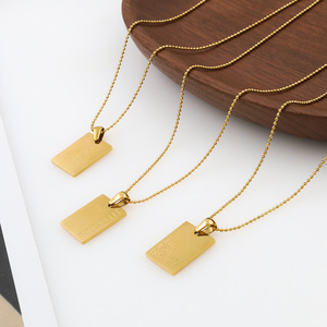 Fashion Pendant Necklace 18k Titanium Steel Square Letter Charm Women's Clavicle Chain Gift Jewelry Stainless Steel DG-XL00100 - Product Image 1