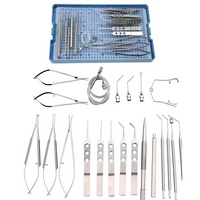 Juego de Instrumentos Quirúrgicos para Cataratas de Acero Inoxidable de 21 Piezas, Juego Oftálmico para Microcirugía con Caja de Esterilización