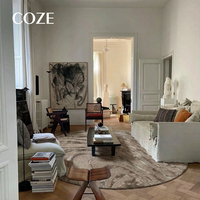 Tapis moderne haut de gamme à boucles rayées en laine de Nouvelle-Zélande, tufté à la main, écologique, antidérapant et adapté aux animaux domestiques pour salon