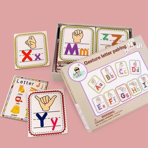 Hoye Ambachten Alfabet Herkenning Mijn Eerste Gebarentaal Kaart Houten Letter Leren Speelgoed - Product Image 6