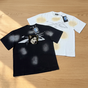เสื้อยืดผู้ชายเฮลส์สตาร์ส ผ้าฝ้ายทอ 100% คอกลม ทรงโอเวอร์ไซส์ แขนสั้น สตรีทแวร์ พิมพ์ลายกราฟิก น้ำหนัก 250 กรัม ผ้าไม่เป็นขุย - Product Image 3