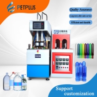 Machine de soufflage semi-automatique 2 cavités 10ml-2L PC/PET/PP à haute pression avec moteur à roulement et pompe Mitsubishi PLC, la plus vendue