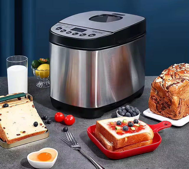 Compact Touch Screen Bread Maker with Customizable Settings and English Interface for Home Use