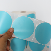 Stiker bulat merah muda label kertas Printer termal langsung lingkaran biru kustom untuk pengiriman proyek kerajinan Logo DIY