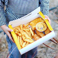 Diseño de Cajas de Papel Personalizadas para Comida Rápida para Llevar, Cajas de Cartón para Hamburguesas, Papas Fritas y Alitas de Pollo Frito