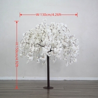 Arbre de cerisier artificiel blanc pleureur en soie, fourni par l'usine, pour la location d'événements et de mariages