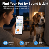 Collier de suivi GPS intelligent pour animaux de compagnie Trevaron, batterie 1200 mAh, autonomie de 30 jours, sonnerie à distance, lumière LED clignotante, recherche d'animaux de compagnie proche, mobile