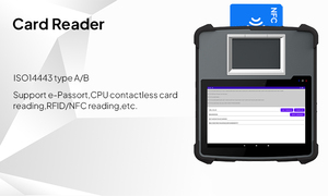 Tablette industrielle robuste MOSIP MTK avec lecteur d'empreintes digitales FAP60, scanner biométrique, NFC, double SIM, pour l'enregistrement civil et la permise de conduire - Product Image 6