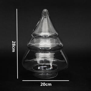 Unique <strong>Christmas</strong> <strong>Tree</strong> Shape Clear Glass Candy Display Apothecary <strong>Jars</strong> with Glass Lid - Product Image 3