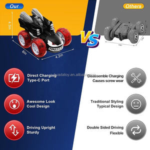 Huada 2.4G Có Thể Sạc Lại USB Điều Khiển Từ Xa Stun Xe Đồ Chơi 360 Lật Xoay 4WD Diễn Viên Đóng Thế RC Xe Tải Cậu Bé Điều Khiển Vô Tuyến Đồ Chơi - Product Image 6