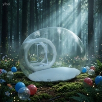 Dôme gonflable transparent blanc Fun House 3x5m, durable, pour enfants, château à bulles d'extérieur, capacité 5-10 personnes
